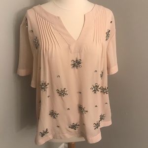 Blush sheer blouse